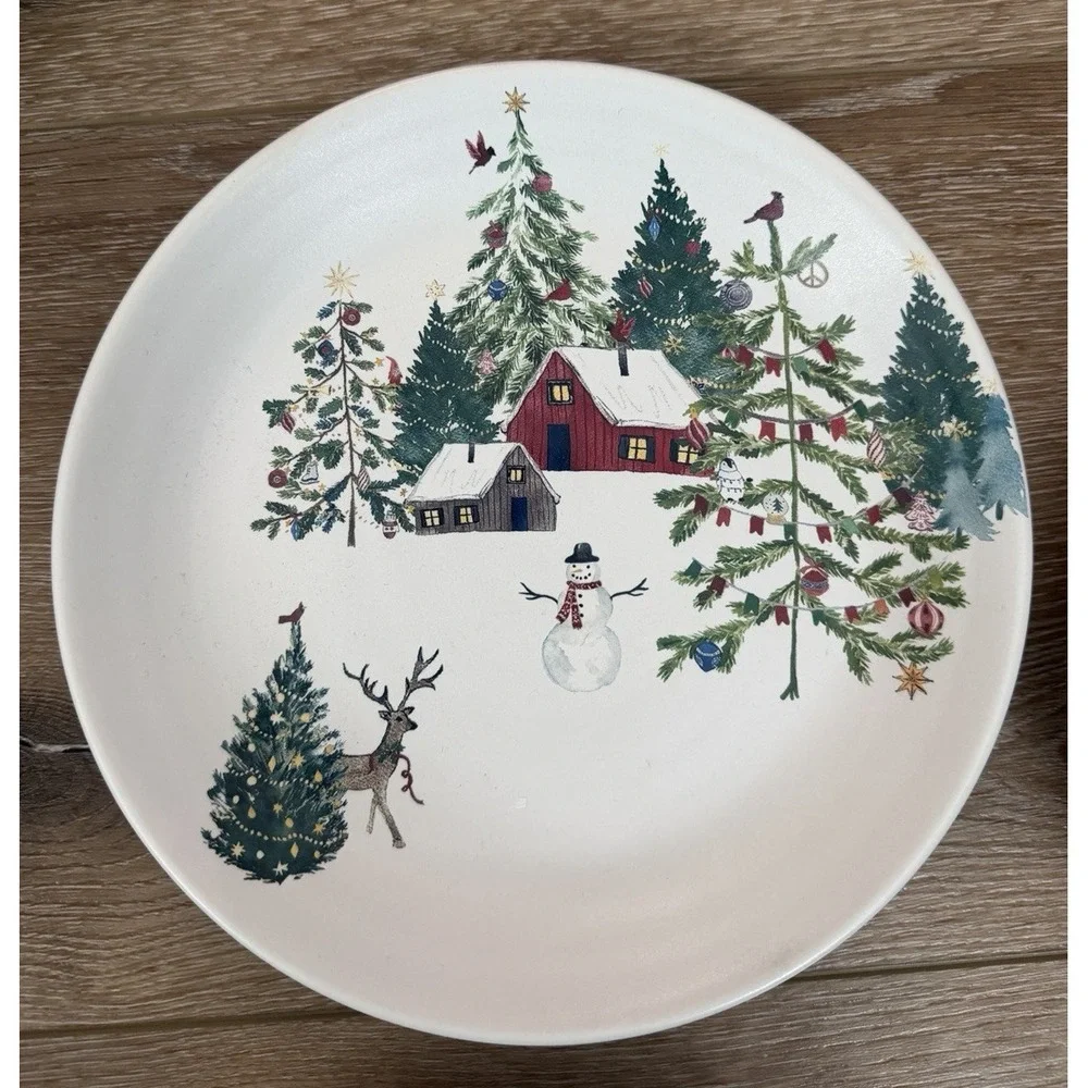 Pottery Barn Christmas in the Country Salad Plates Set 4 9